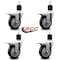 Service Caster 4'' Black Poly Swivel 1-7/8'' Expanding Stem Caster Set Total Lock Brake, 4PK SCC-EXTTL20S414-PPUB-BLK-178-4 - alternate 4